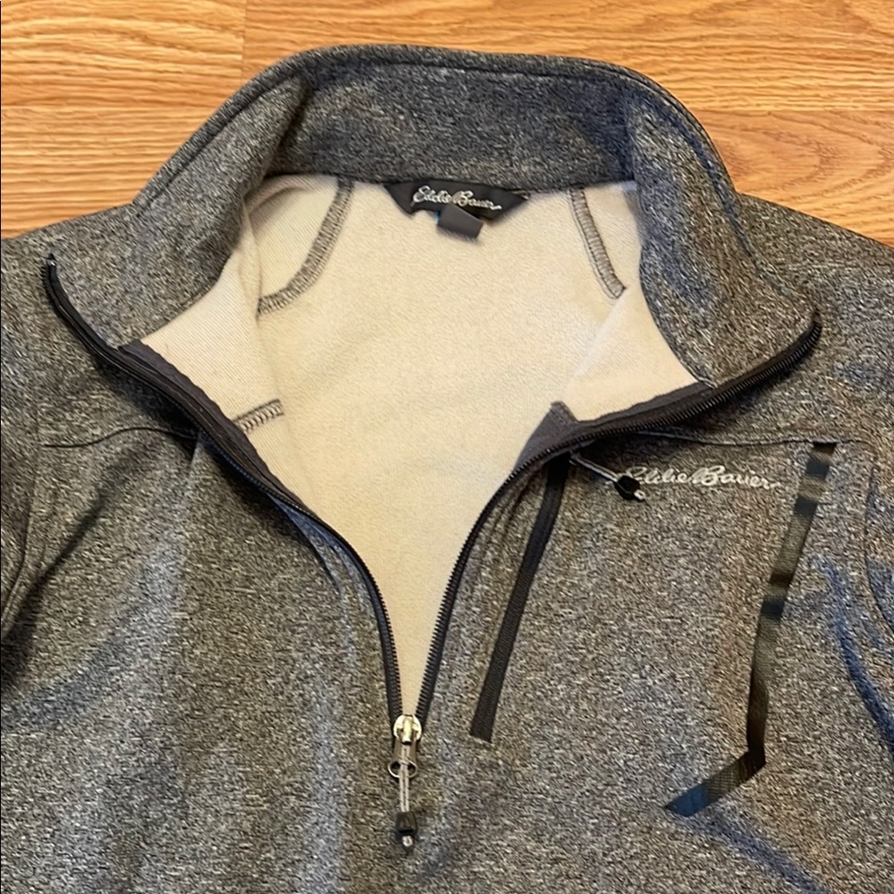 Eddie Bauer Charcoal Gray Quarter-Zip First Ascent Men’s S - Picture 7 of 12